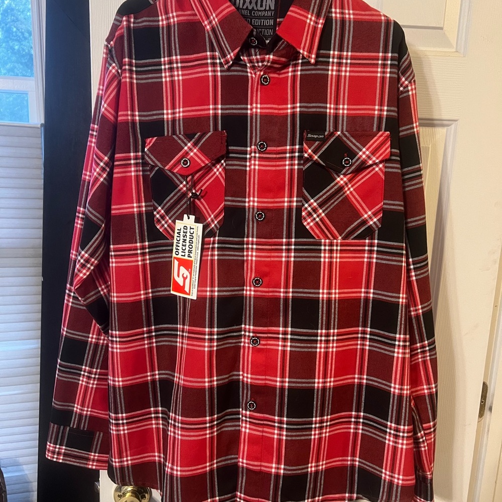 DIXXON snap on Red and Black Plaid Button Down Shirt